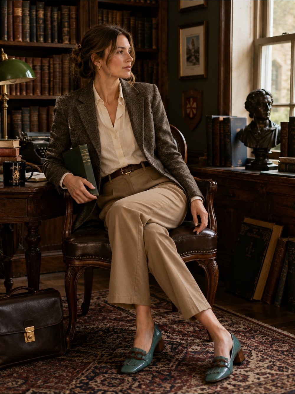 Loafers Teal Patent Chain | Equestrian Chic Preppy Cottage Academia Quiet Luxury - Picture 13 of 16